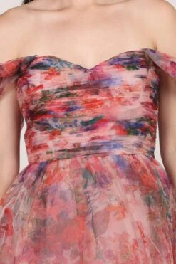 Sydney Tulle Midi Dress In Rose Floral 9 Sydney Tulle Midi Dress In Rose Floral -Laceand Beads 005A0139