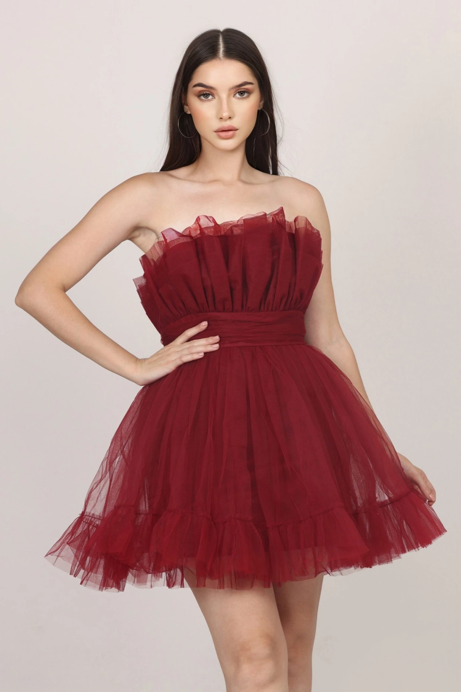 Caspian Tulle Mini Dress In Astro Red 7 Caspian Tulle Mini Dress In Astro Red - Image 7