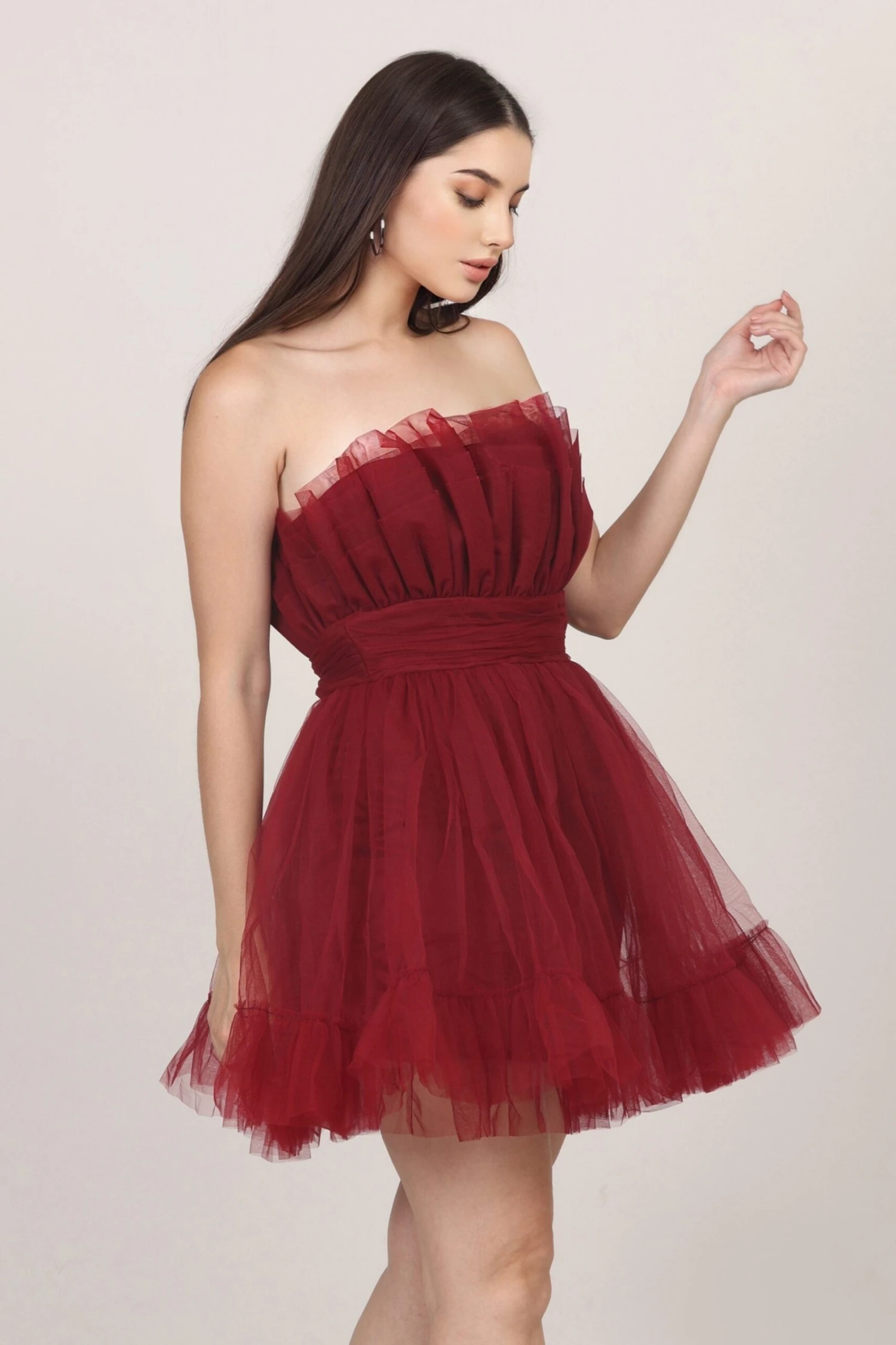 Caspian Tulle Mini Dress In Astro Red 8 Caspian Tulle Mini Dress In Astro Red - Image 8