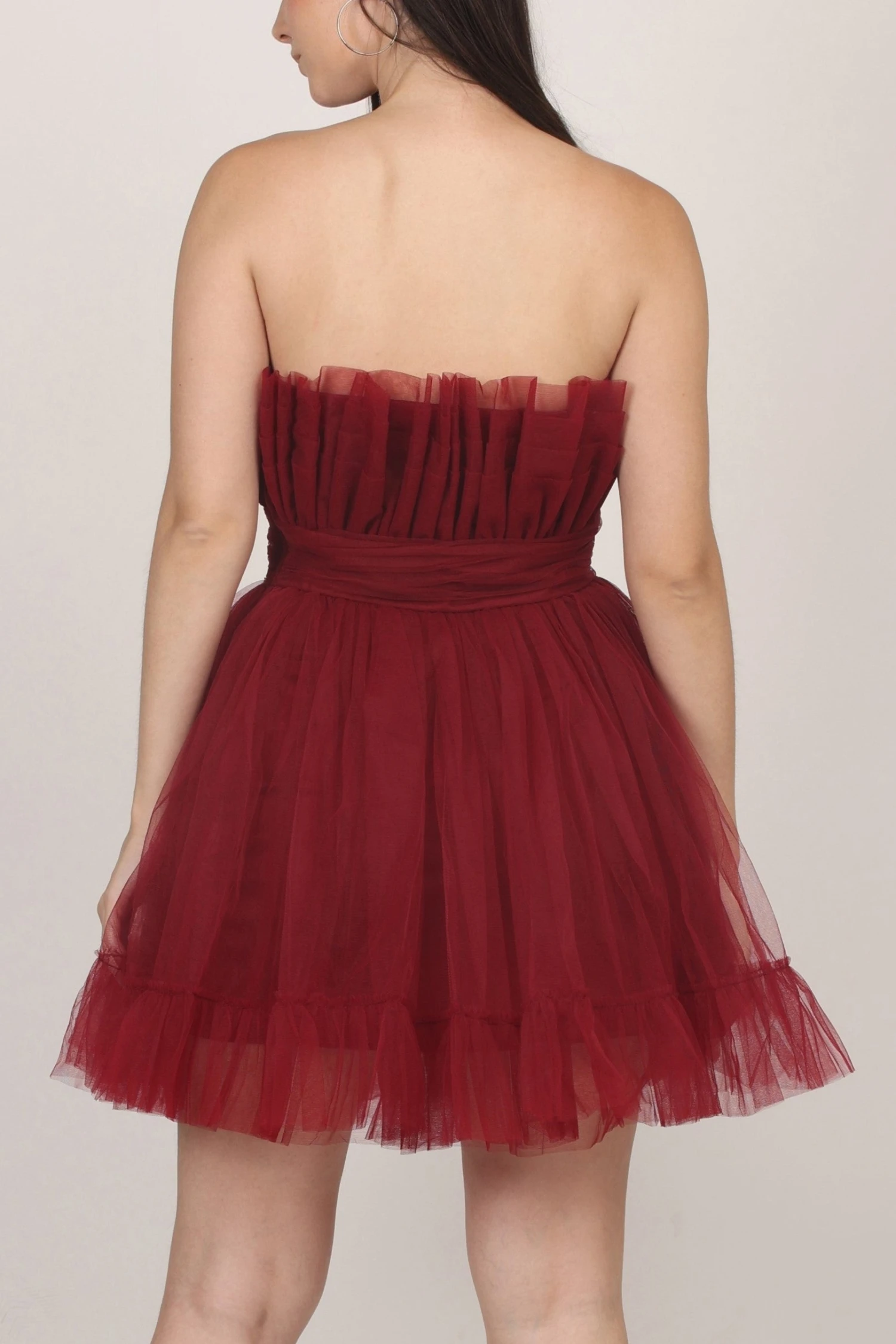 Caspian Tulle Mini Dress In Astro Red 9 Caspian Tulle Mini Dress In Astro Red - Image 9