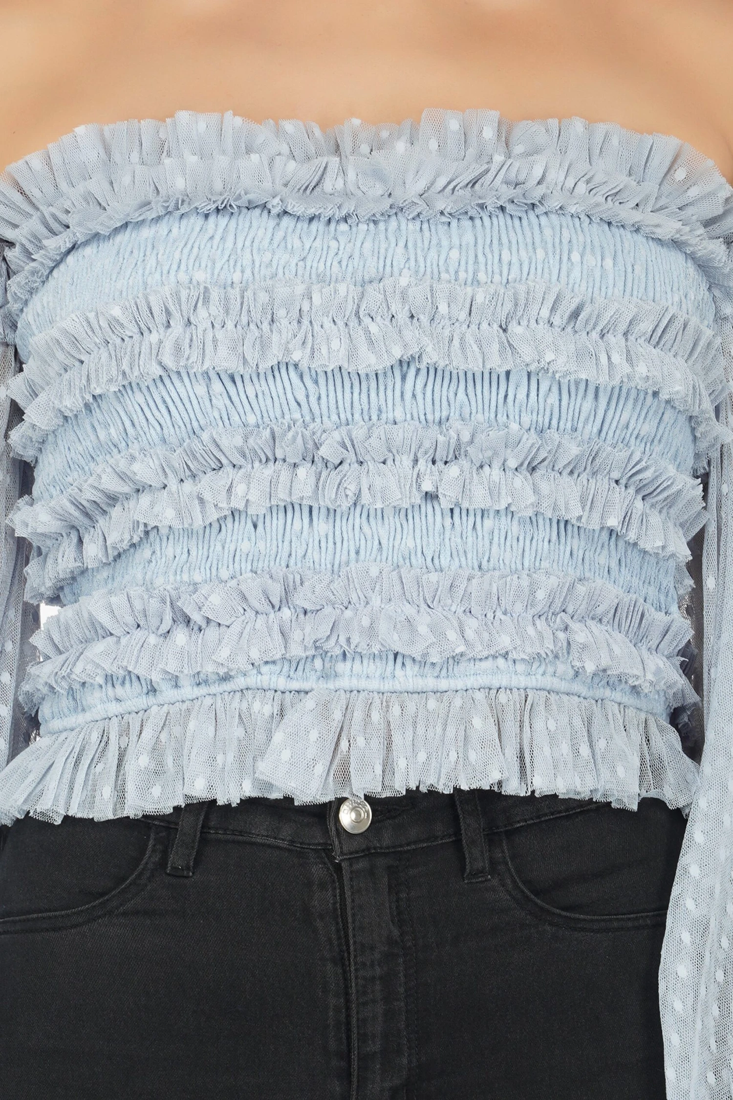 Rolf Top In Blue Polka 6 Rolf Top In Blue Polka - Image 6