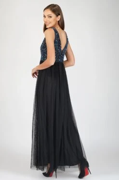 Ada Black Embellished Maxi Dress 17 Ada Black Embellished Maxi Dress -Laceand Beads 11 1 1
