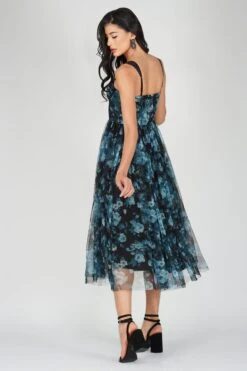 Dane Blue Floral Corset Midi Dress 9 Dane Blue Floral Corset Midi Dress -Laceand Beads 11 2