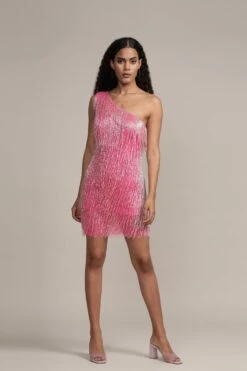 Athena Embellished Pink Fringe Mini Dress 18 Athena Embellished Pink Fringe Mini Dress -Laceand Beads 122998749 1