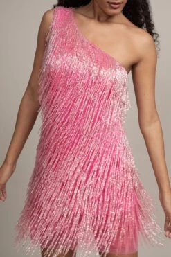 Athena Embellished Pink Fringe Mini Dress 23 Athena Embellished Pink Fringe Mini Dress -Laceand Beads 122998749 10