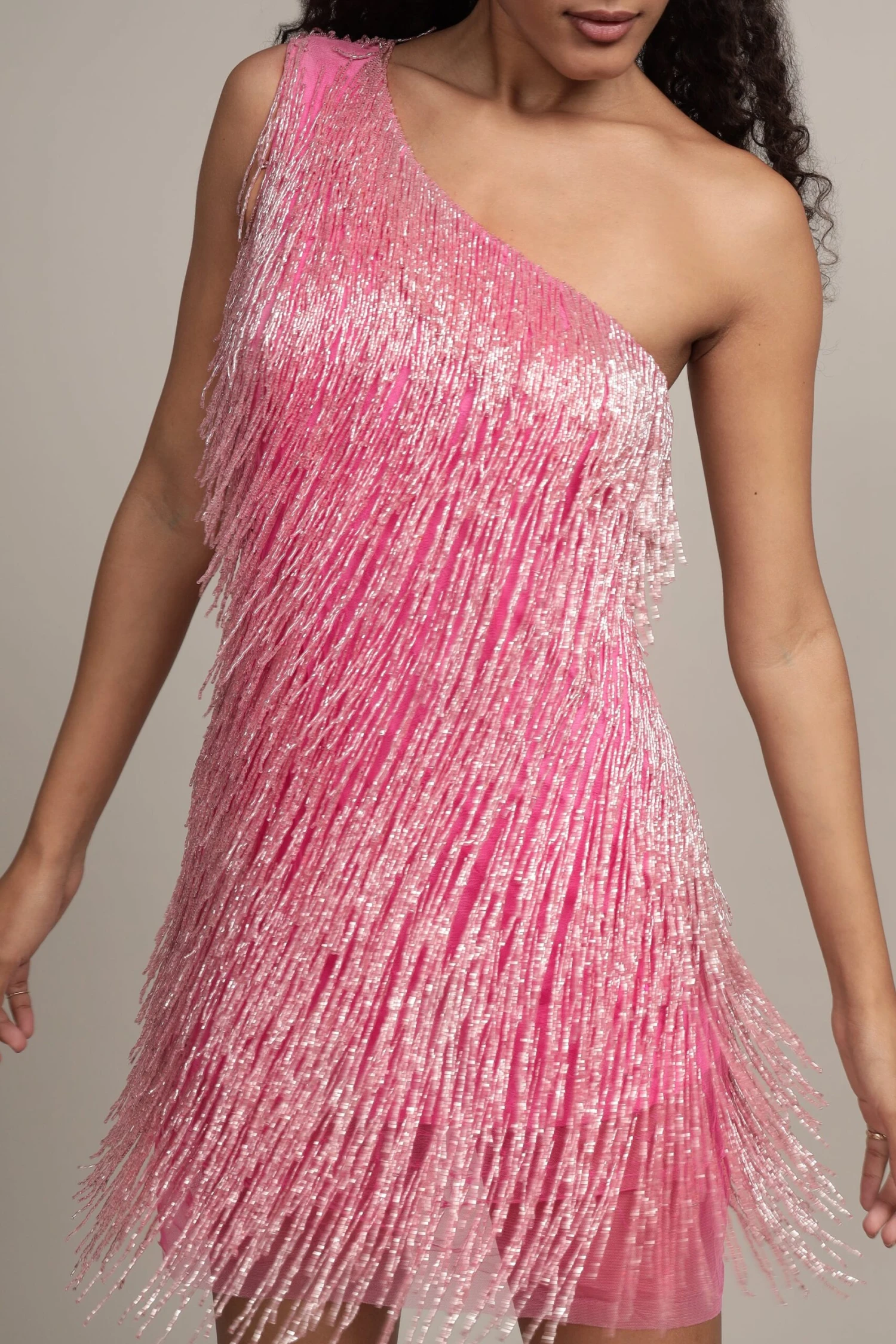Athena Embellished Pink Fringe Mini Dress 8 Athena Embellished Pink Fringe Mini Dress - Image 8