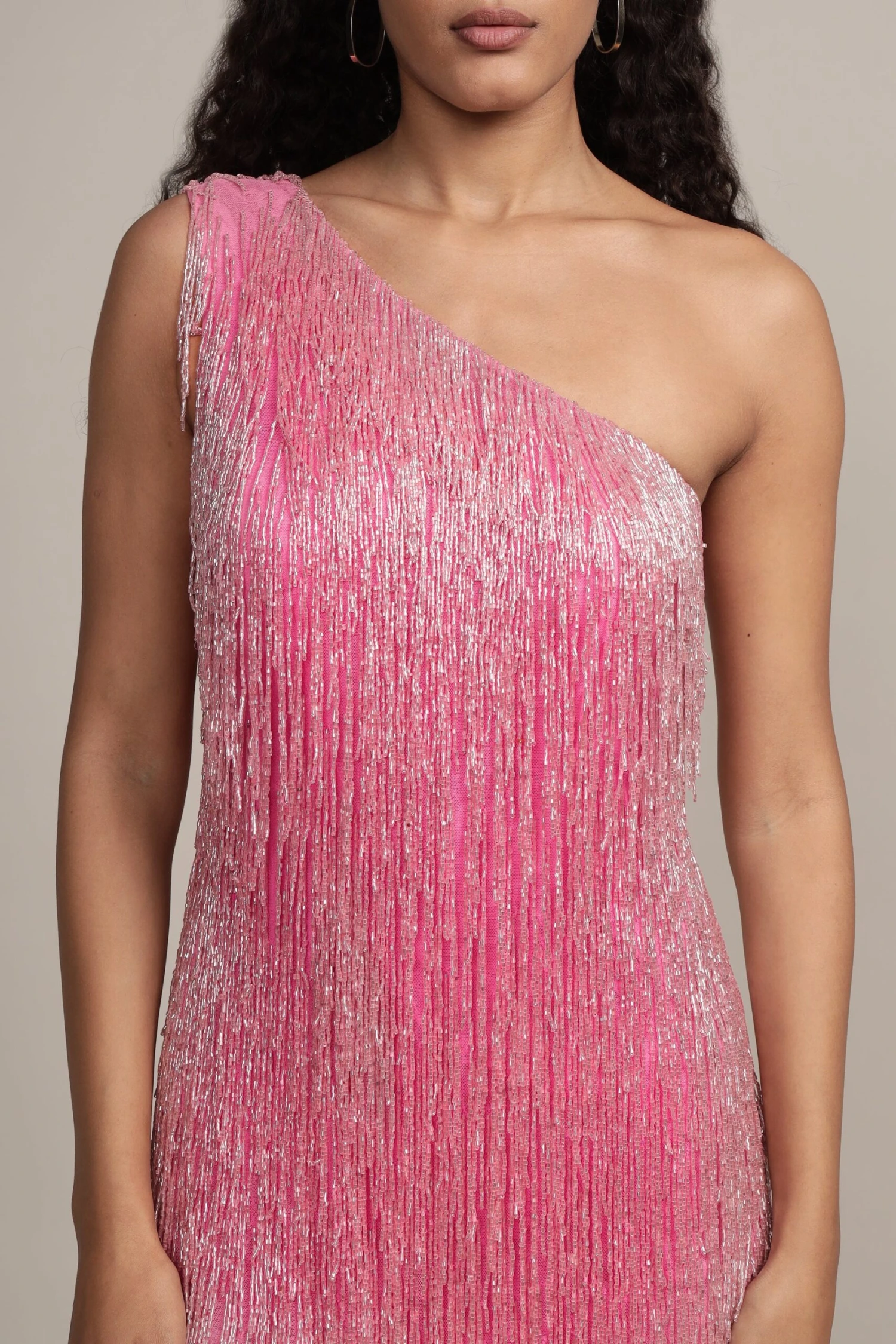 Athena Embellished Pink Fringe Mini Dress 9 Athena Embellished Pink Fringe Mini Dress - Image 9