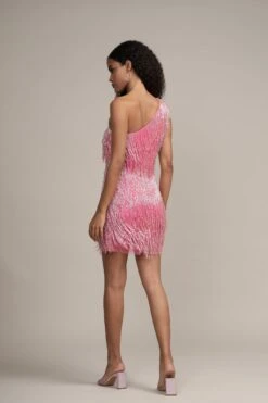 Athena Embellished Pink Fringe Mini Dress 19 Athena Embellished Pink Fringe Mini Dress -Laceand Beads 122998749 4
