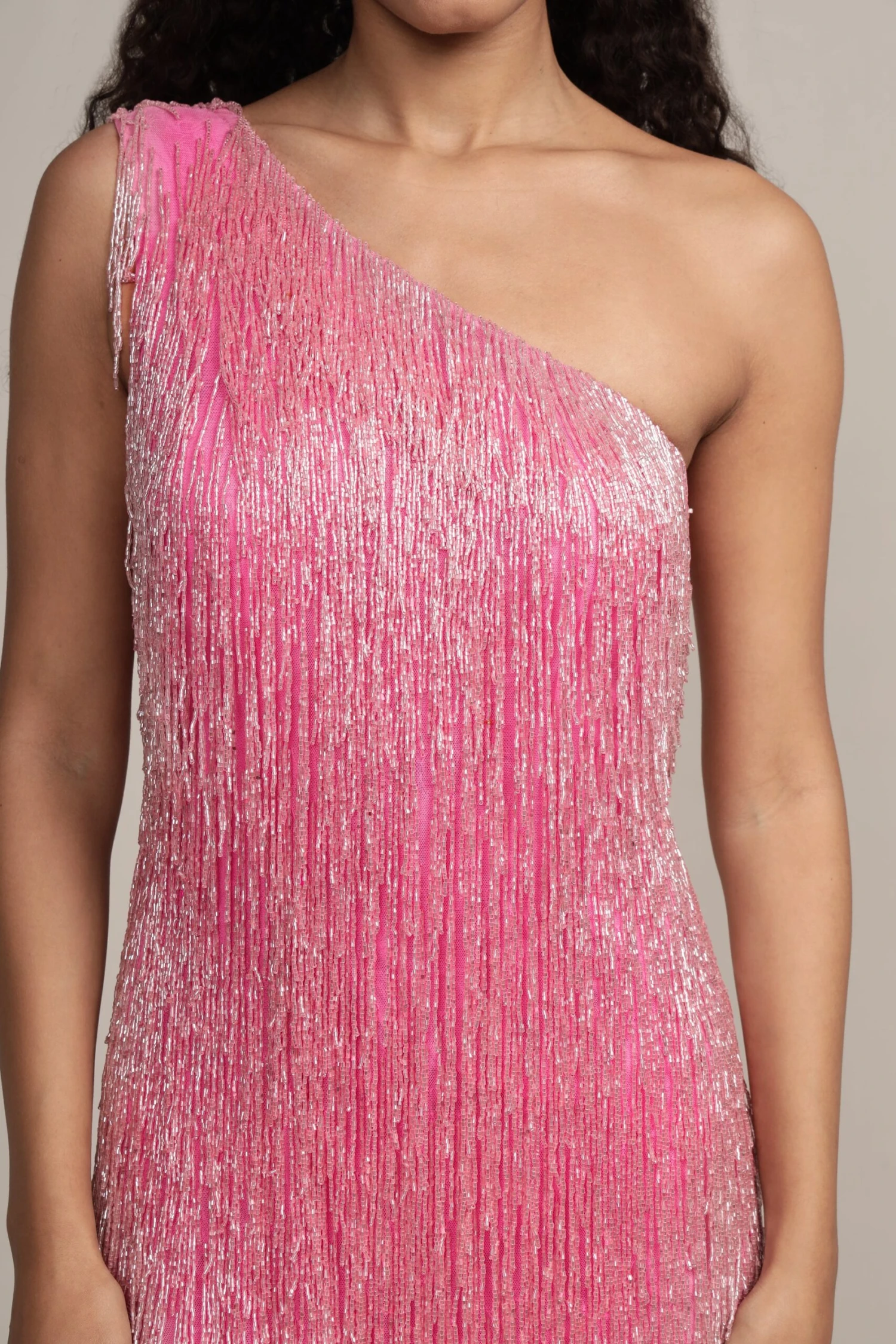Athena Embellished Pink Fringe Mini Dress 10 Athena Embellished Pink Fringe Mini Dress - Image 10