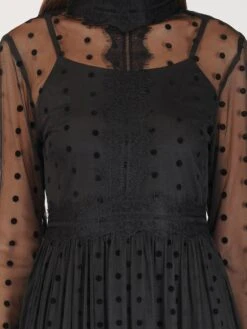Roman Lola Polka Dot Midi Dress In Black 19 Roman Lola Polka Dot Midi Dress In Black -Laceand Beads 12 5 04d4ad39 c60a 4e17 8884 81f0aa7433ea