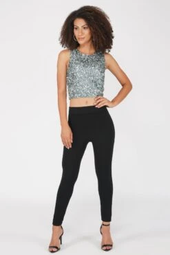 Picasso Teal Sequin Top -Laceand Beads 16 1