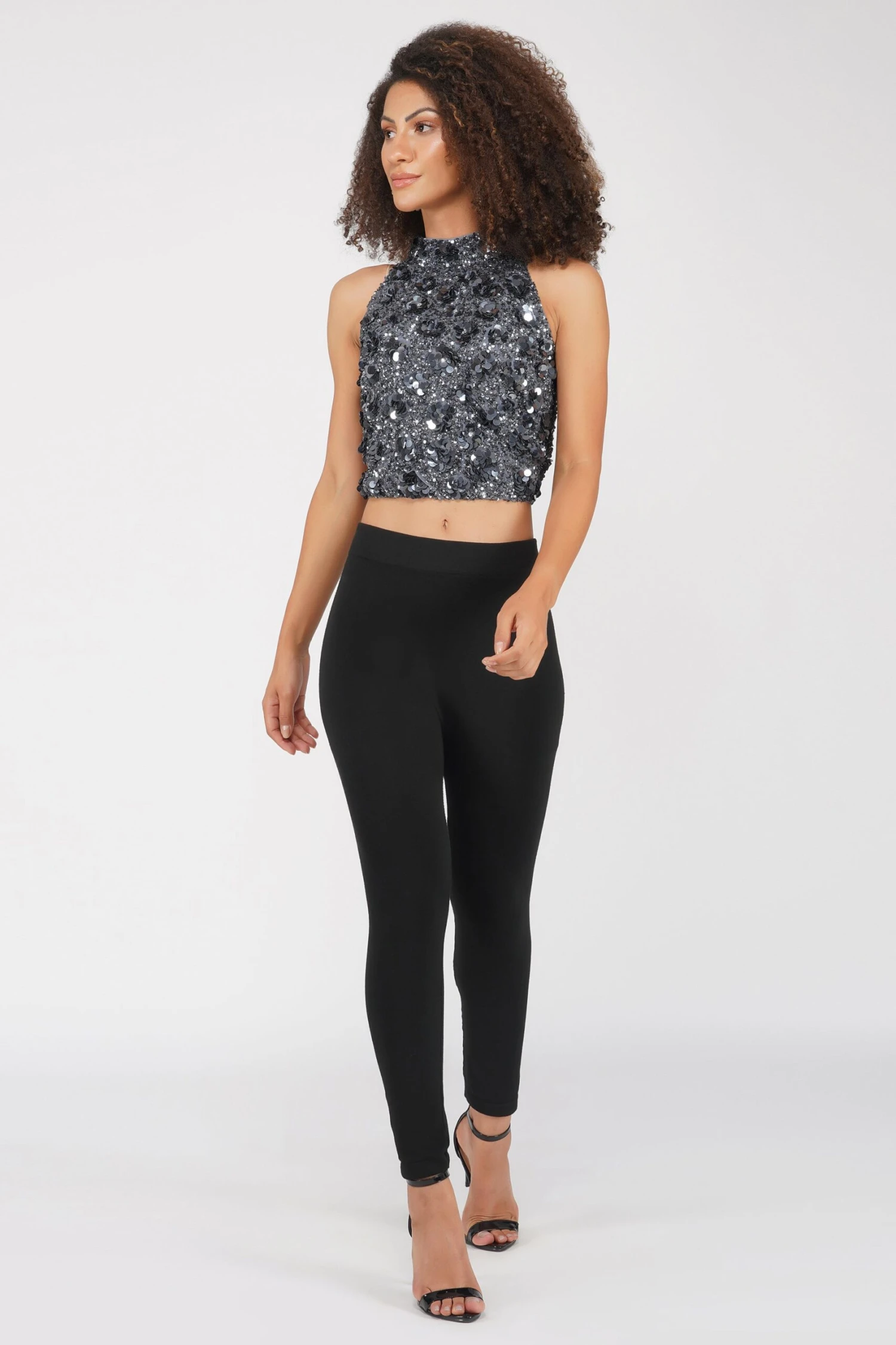 Gui Charcoal Grey Sequin Top 5 Gui Charcoal Grey Sequin Top - Image 5