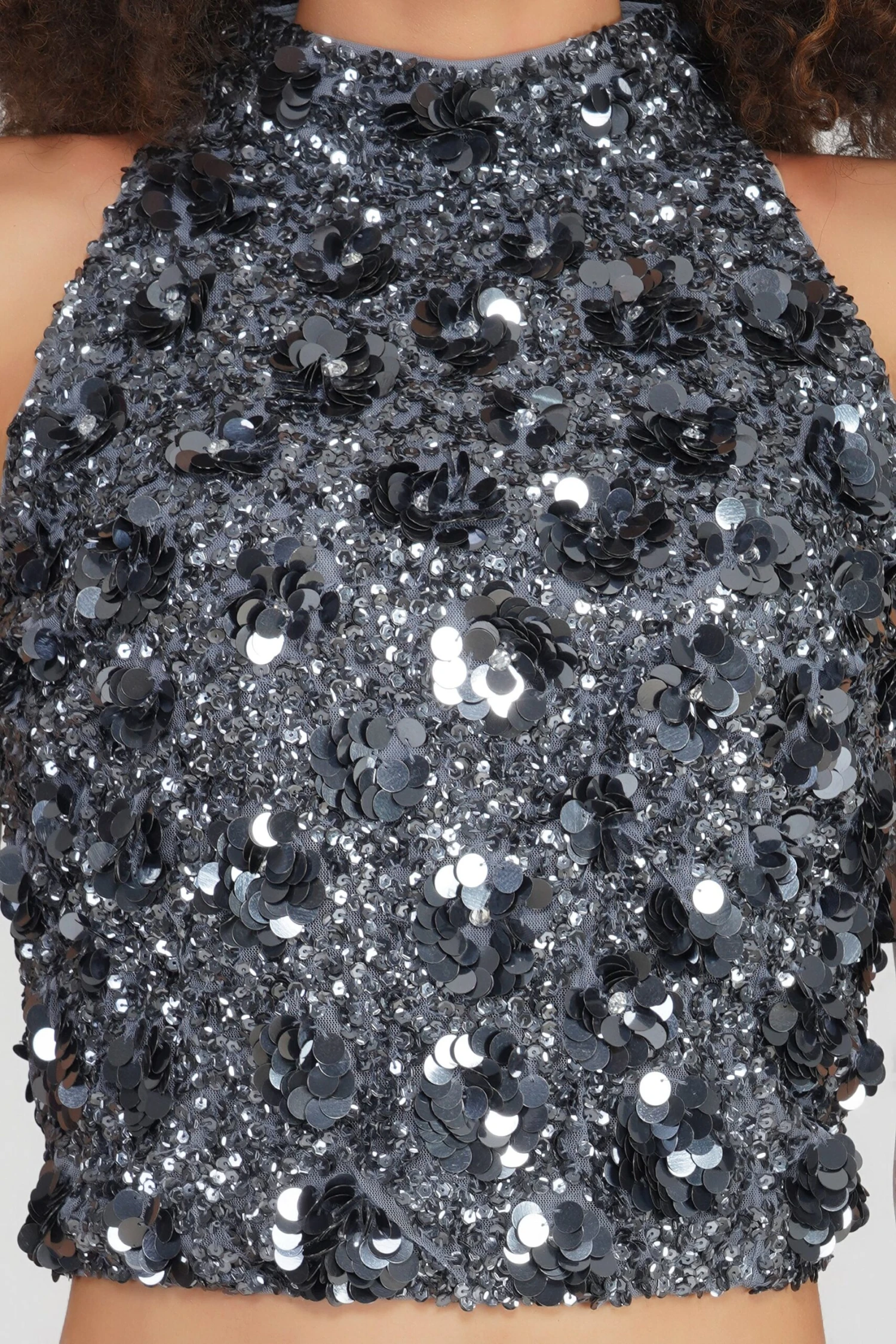 Gui Charcoal Grey Sequin Top 4 Gui Charcoal Grey Sequin Top - Image 4