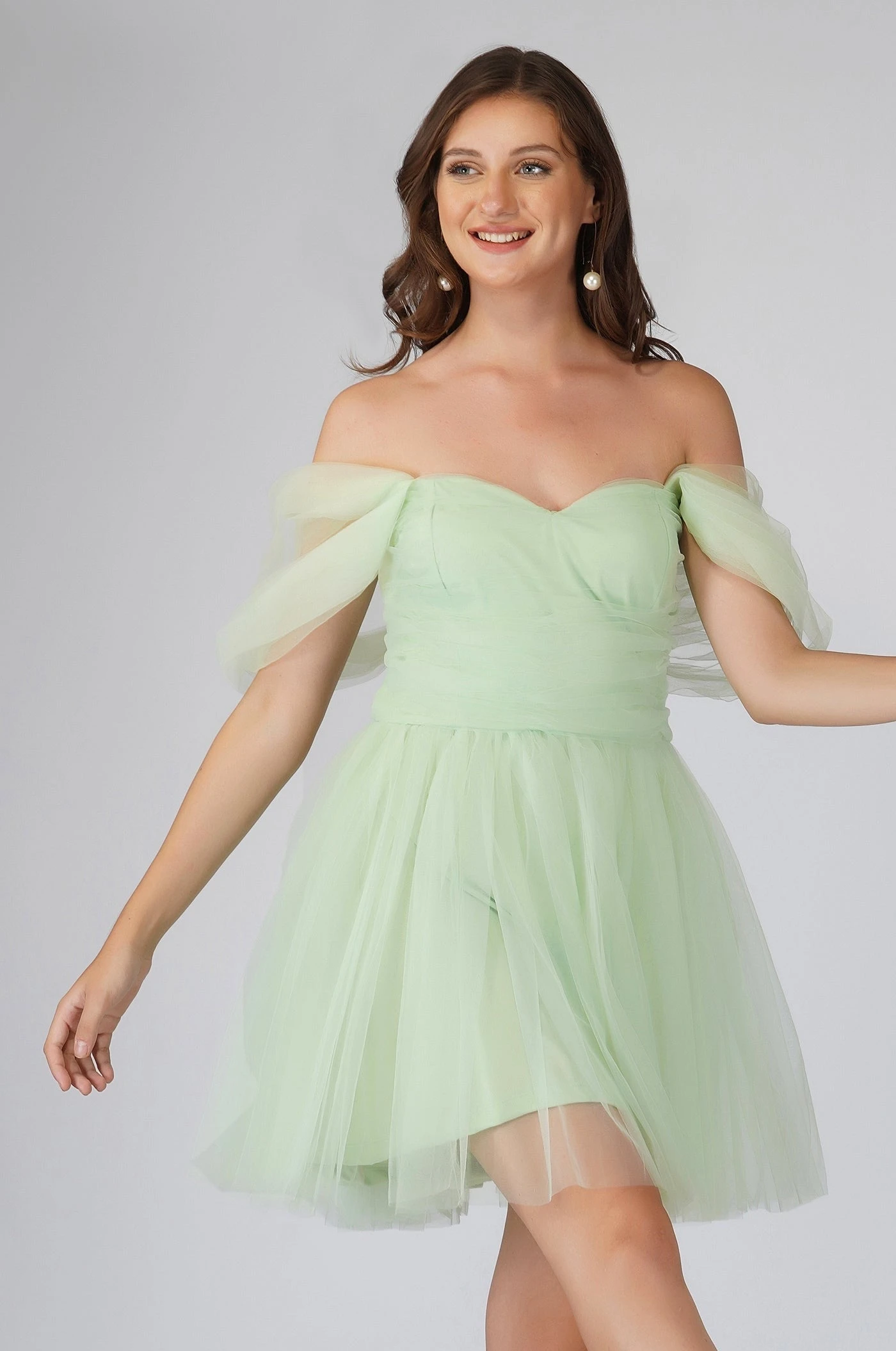 Sydney Sage Green Tulle Mini Dress 6 Sydney Sage Green Tulle Mini Dress - Image 6