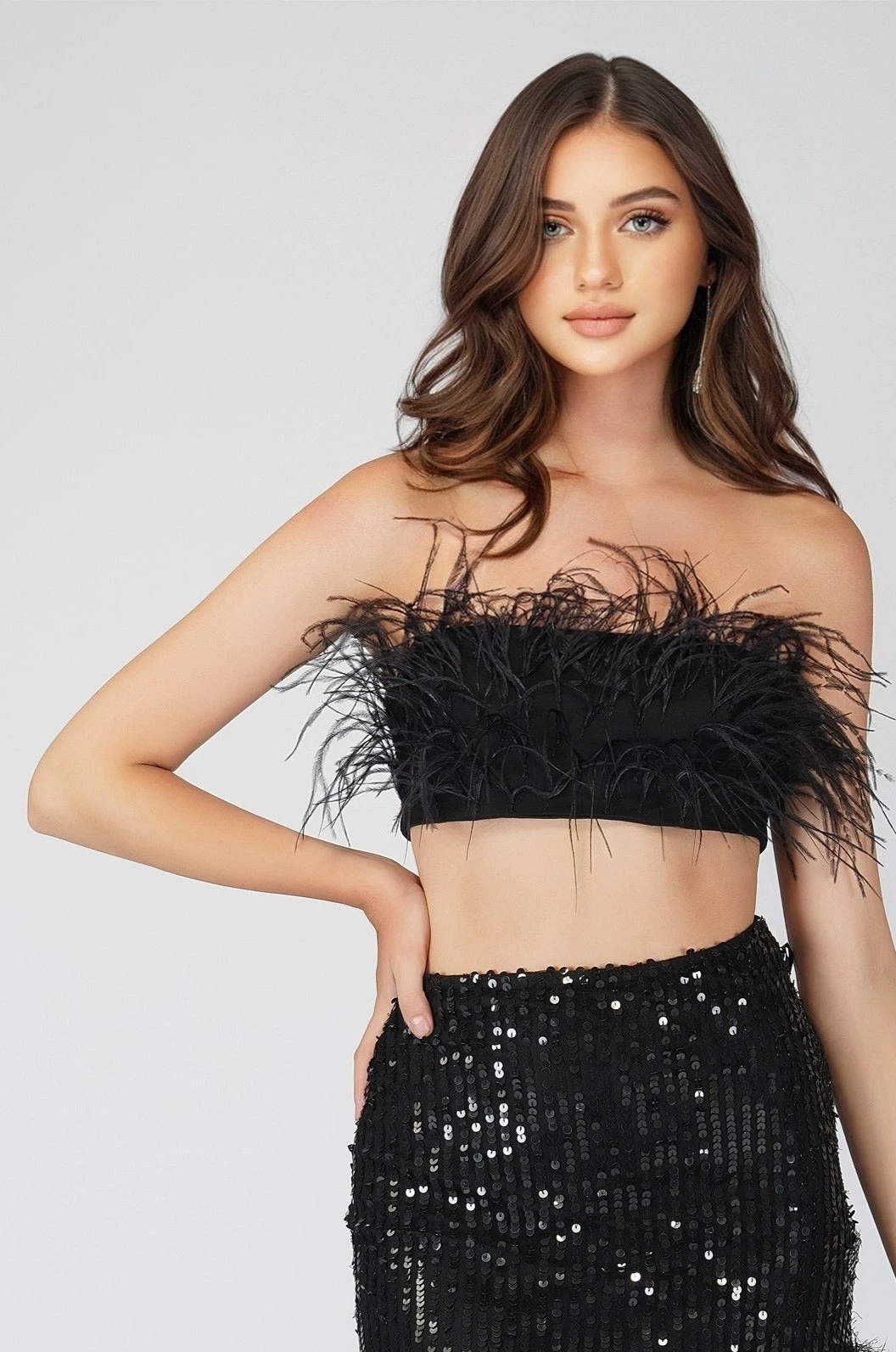 Xara Black Feather Top 2 Xara Black Feather Top - Image 2