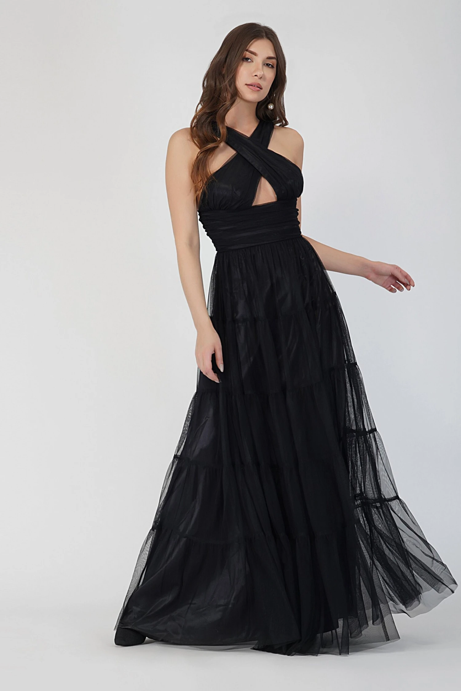 Dreamy Black Crisscross Front Maxi Dress 1 Dreamy Black Crisscross Front Maxi Dress