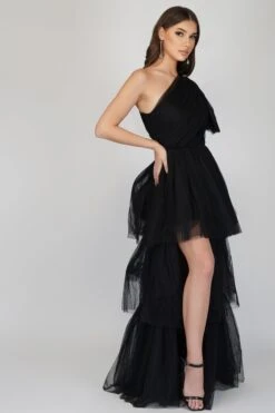 Rowena One Shoulder Tulle Gown In Black 6 Rowena One Shoulder Tulle Gown In Black -Laceand Beads 1 21 Copy 01c39fd8 0af7 4f49 b334 9597b5009799