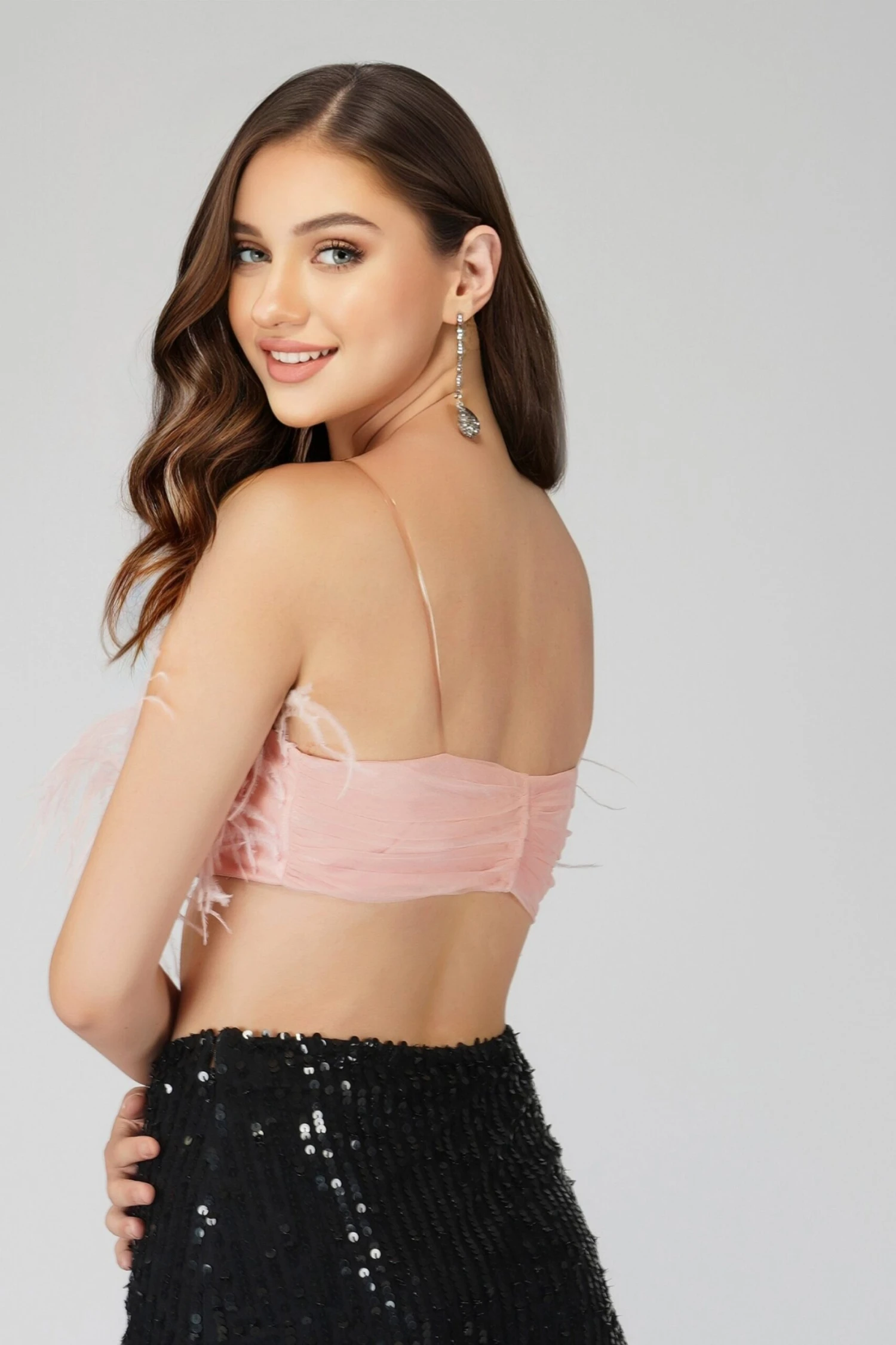 Xara Pink Feather Top 2 Xara Pink Feather Top - Image 2