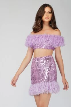 Zuri Sequin Lilac Feather Skirt 12 Zuri Sequin Lilac Feather Skirt -Laceand Beads 1 4 Copy 1e4a2808 6fe1 4710 9450 5f0f296e2230
