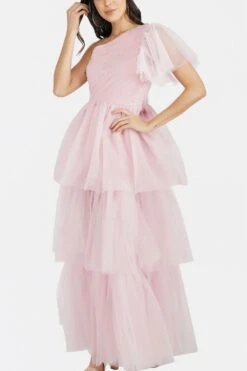 Rowena Mesh Maxi In Soft Pink