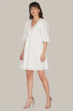 Kora White Cotton Mini Dress -Laceand Beads 20 7c5ddfd1 5075 4914 a53b d13f863d82cd