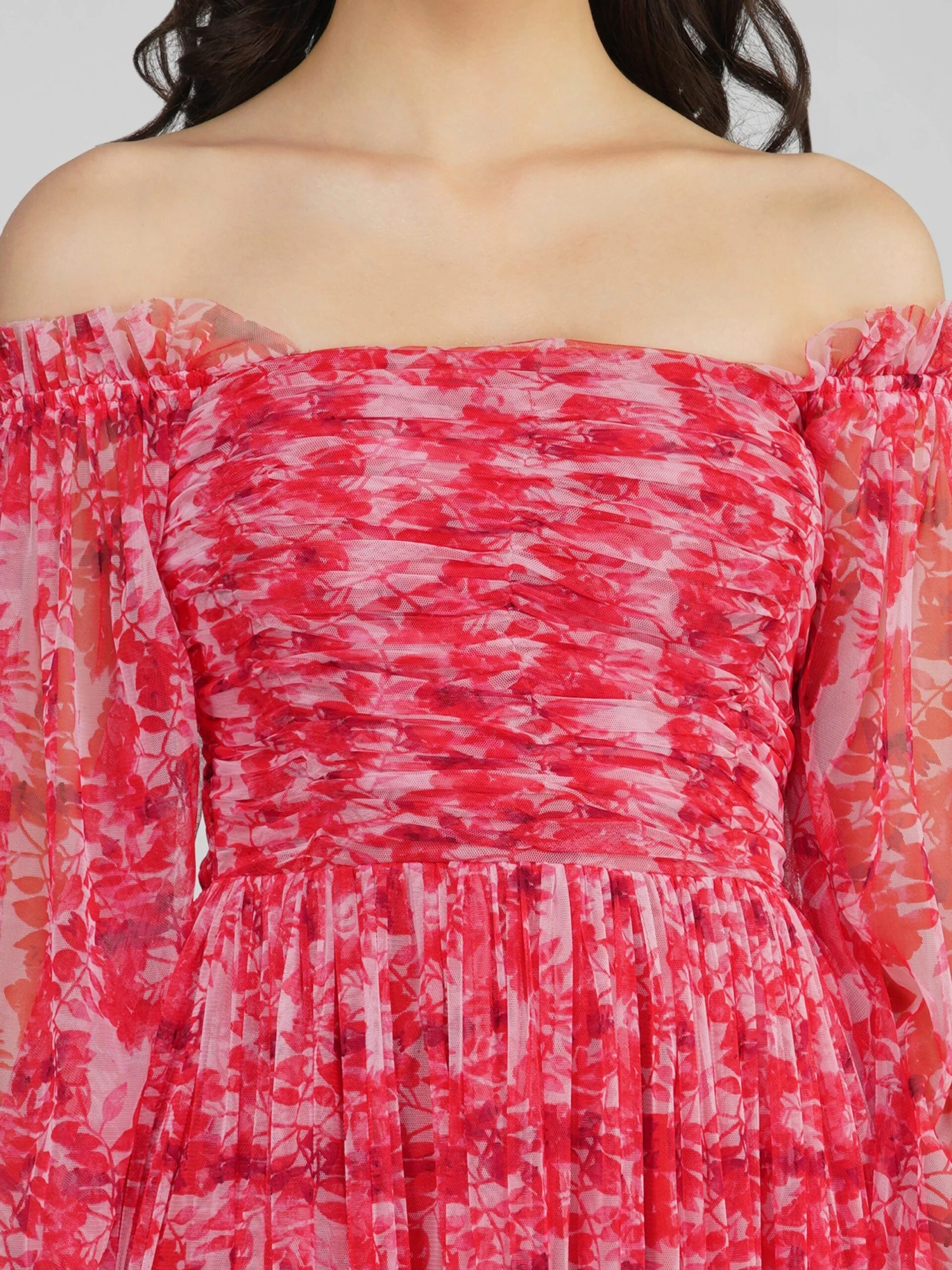 Lana Red Printed Tulle Dress 7 Lana Red Printed Tulle Dress - Image 7