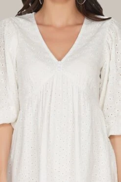 Kora White Cotton Mini Dress -Laceand Beads 22 b2f0353d e88b 4b62 9e44 a2a0d0372b2b