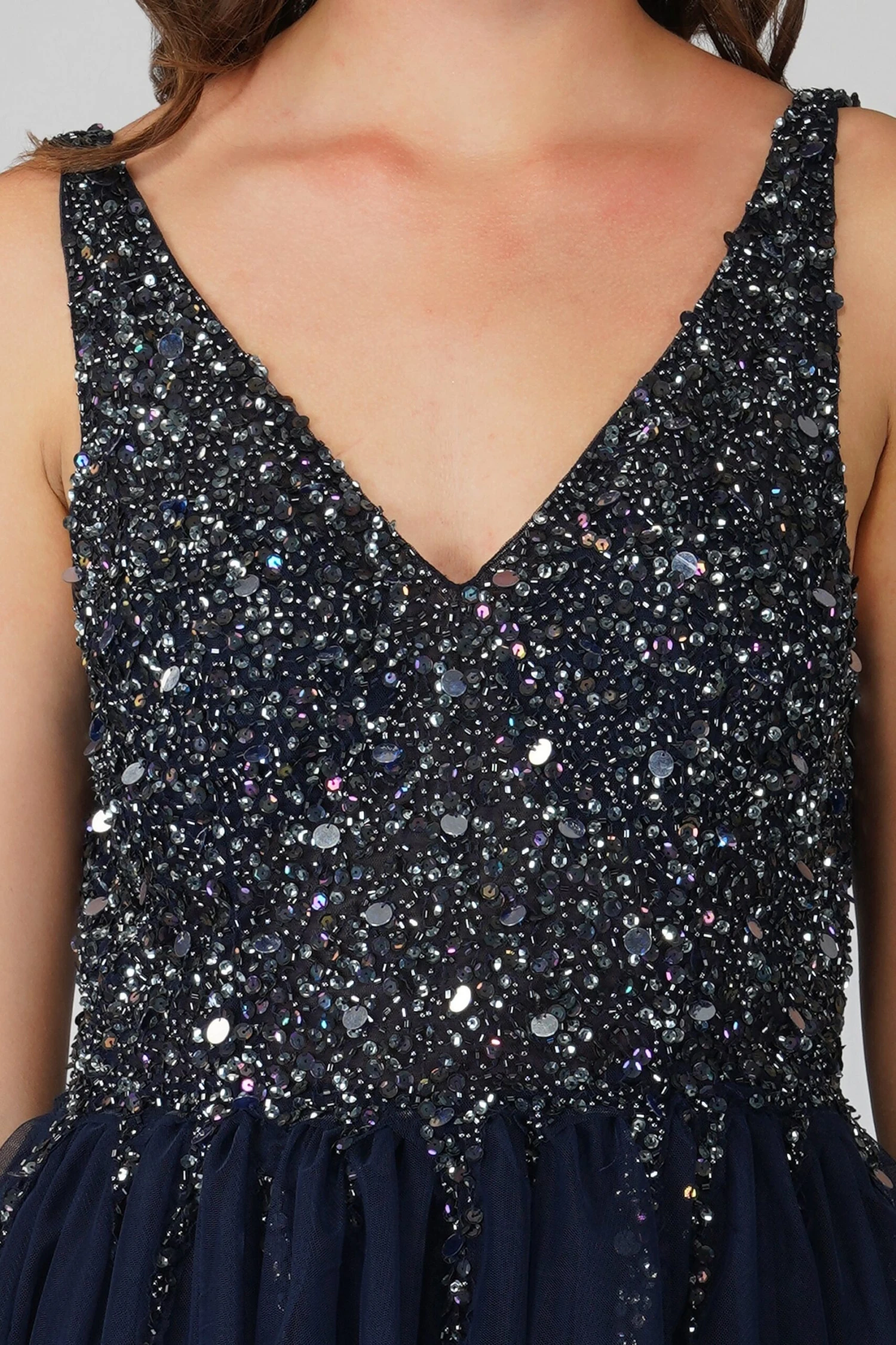 Symphony Dark Blue Embellished Midi Dress 8 Symphony Dark Blue Embellished Midi Dress - Image 8