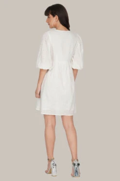 Kora White Cotton Mini Dress -Laceand Beads 24 c07a8652 4e62 494b 828c 2be4e5ef0ef1
