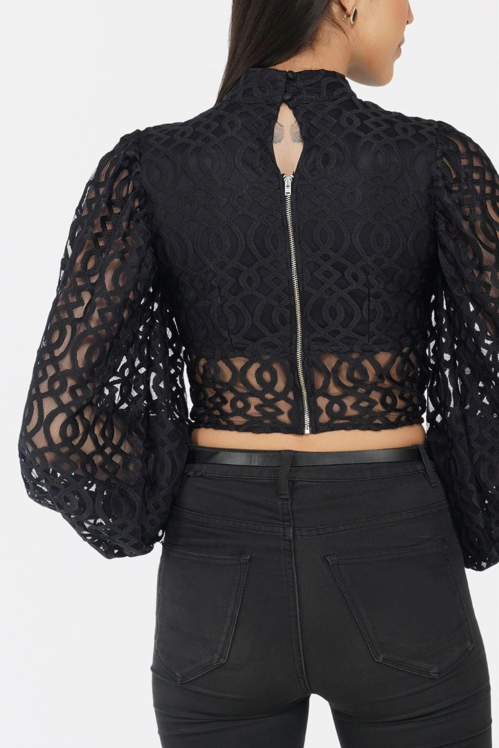 Marlee Lace Top In Navy Black 3 Marlee Lace Top In Navy Black - Image 3