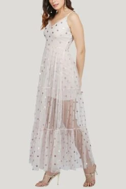 Poppy Mesh Midi Dress In Pink -Laceand Beads 28 2ed44e84 fa89 4ab6 b18a f0f6213bca4d