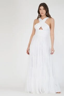 Dreamy White Crisscross Front Maxi Dress 9 Dreamy White Crisscross Front Maxi Dress -Laceand Beads 2 1 6ddf5636 c008 4906 a653 882dfad658a4