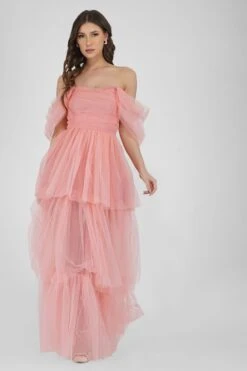Sydney Tulle Maxi Dress In Coral Pink 8 Sydney Tulle Maxi Dress In Coral Pink -Laceand Beads 2 2 18939837 2cbf 45ab 9240 f24cc924bb41