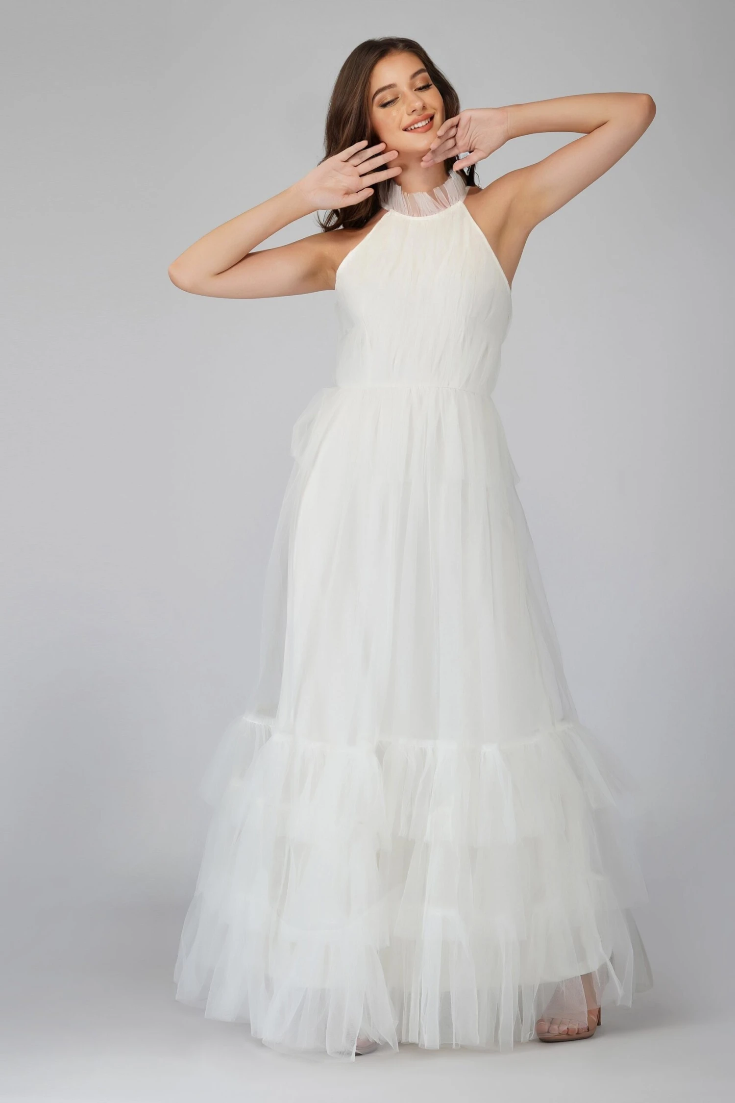 Safa Bridal Tulle Gown In Ivory 1 Safa Bridal Tulle Gown In Ivory