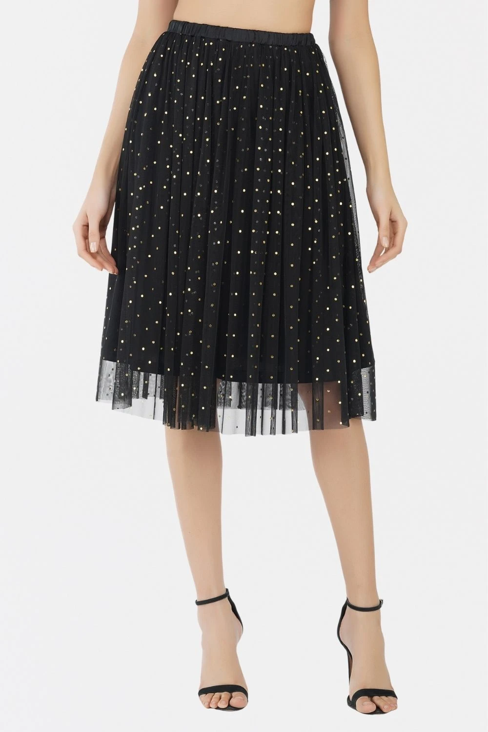 Val Black And Gold Tulle Midi Skirt 1 Val Black And Gold Tulle Midi Skirt