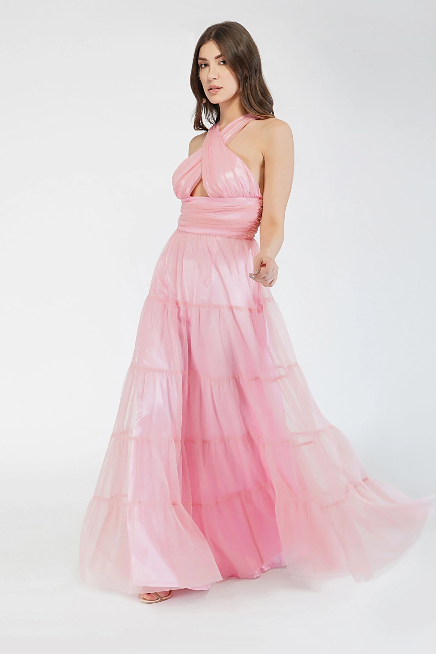 Dreamy Pink Crisscross Front Maxi Dress 1 Dreamy Pink Crisscross Front Maxi Dress