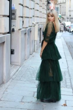 Sydney Off Shoulder Tulle Maxi Dress In Emerald Green 9 Sydney Off Shoulder Tulle Maxi Dress In Emerald Green -Laceand Beads 3 3a7f6300 c460 46f2 b4d5 9a562a06e77d