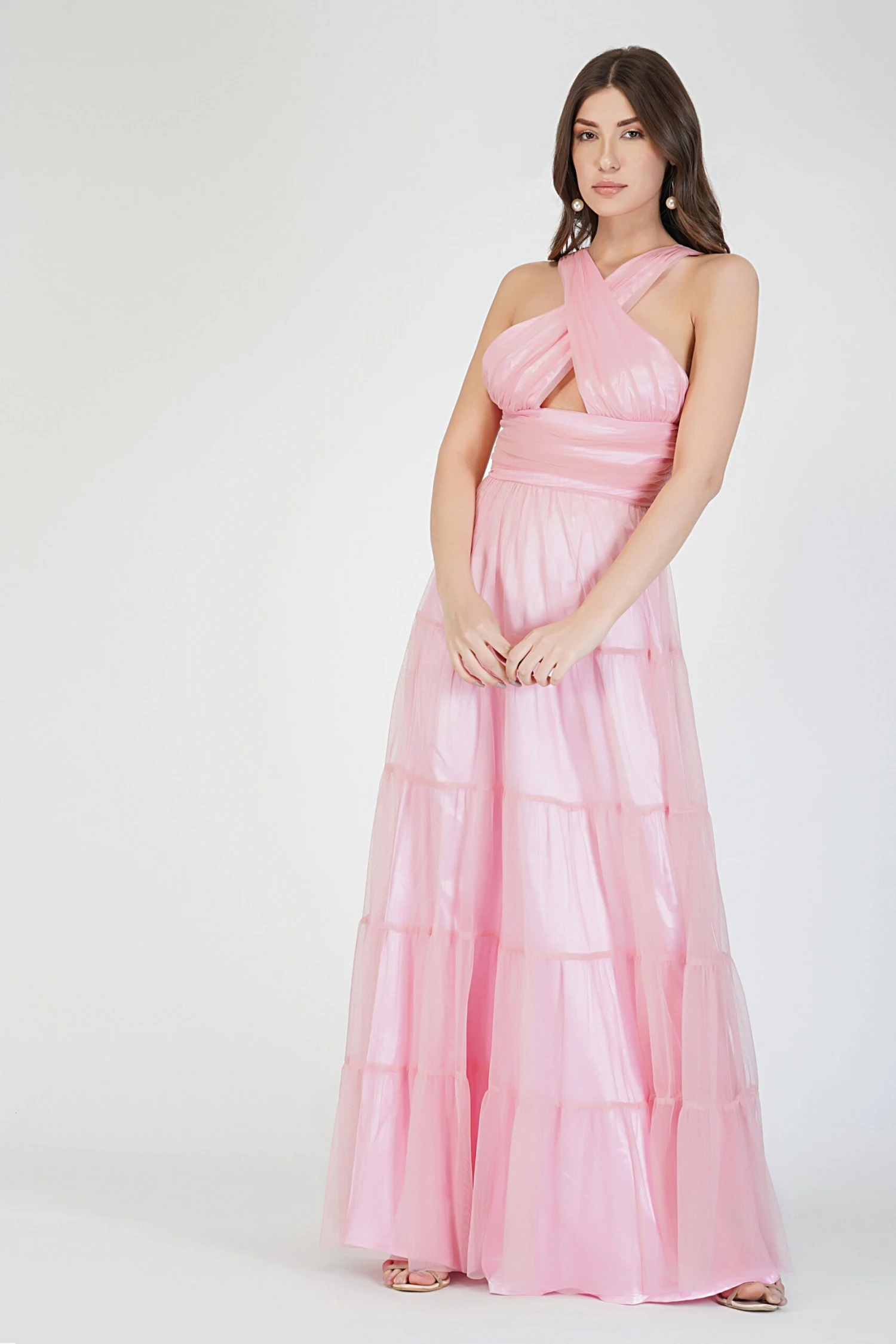 Dreamy Pink Crisscross Front Maxi Dress 5 Dreamy Pink Crisscross Front Maxi Dress - Image 5
