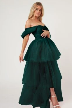 Sydney Off Shoulder Tulle Maxi Dress In Emerald Green 11 Sydney Off Shoulder Tulle Maxi Dress In Emerald Green -Laceand Beads 4 708aac5d 51a4 482c bcca 1598800fe537
