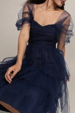 Sydney Tulle Midi Dress In Navy -Laceand Beads 5053572688164 10