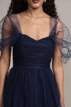Sydney Tulle Midi Dress In Navy -Laceand Beads 5053572688164 11