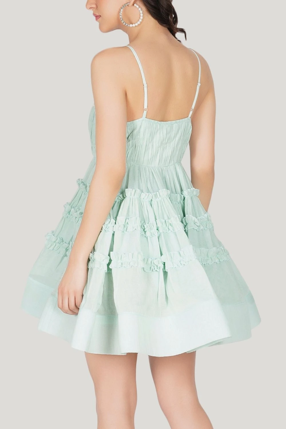 Bethan Cotton Mini Dress In Sage 6 Bethan Cotton Mini Dress In Sage - Image 6