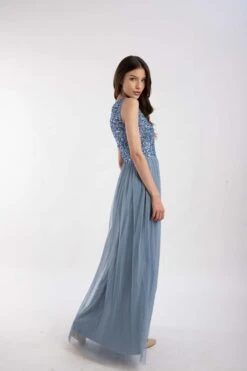 Picasso V Embellished Blue Bridesmaid Dress -Laceand Beads 5 17 Copy