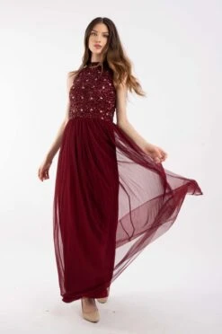 Gui Burgundy Bridesmaid Dress 9 Gui Burgundy Bridesmaid Dress -Laceand Beads 5 18 Copy