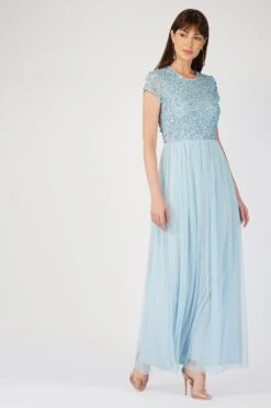 Picasso Short Sleeve Blue Bridesmaid Dress 22 Picasso Short Sleeve Blue Bridesmaid Dress -Laceand Beads 5 3 25932a96 029e 4e15 9703 73b48f884d68