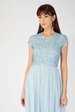 Picasso Short Sleeve Blue Bridesmaid Dress 21 Picasso Short Sleeve Blue Bridesmaid Dress -Laceand Beads 5 5 1b6e9d99 00c8 44b0 ba26 c34c64c32d05