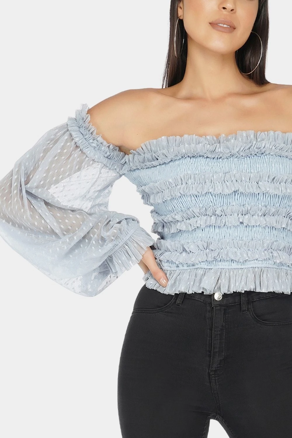 Rolf Top In Blue Polka 2 Rolf Top In Blue Polka - Image 2