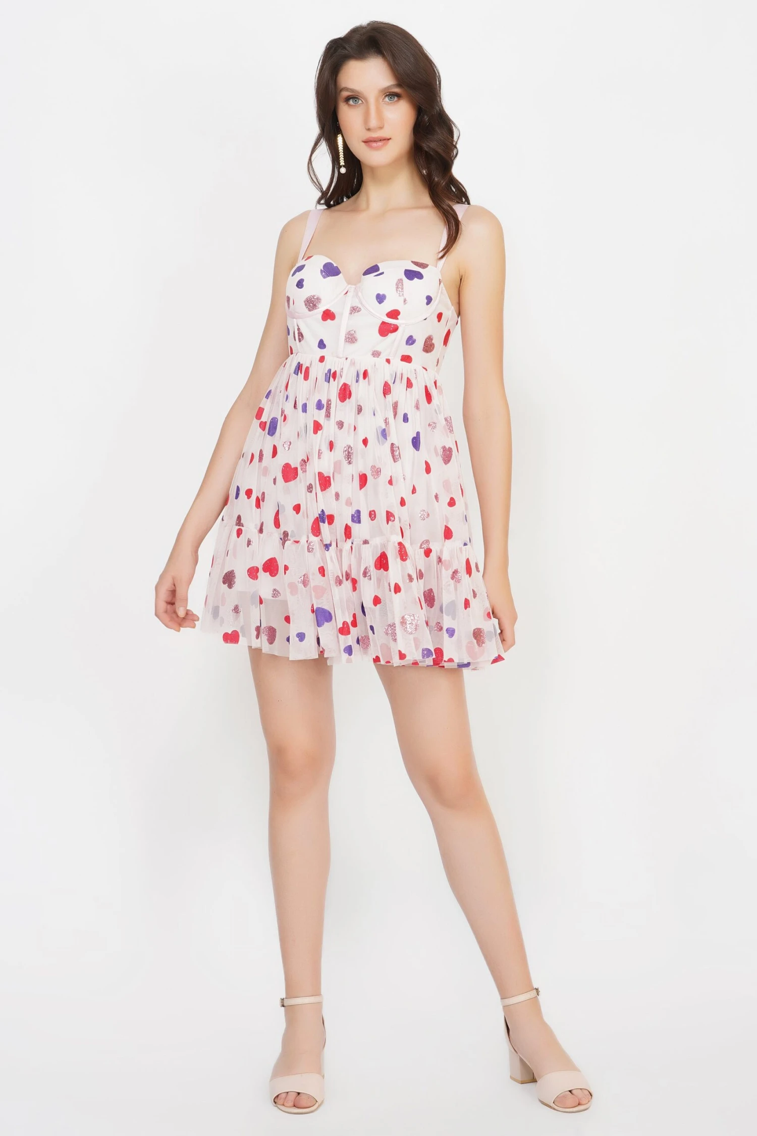 Bibi Corset Mini Dress In Pink Heart 4 Bibi Corset Mini Dress In Pink Heart - Image 4