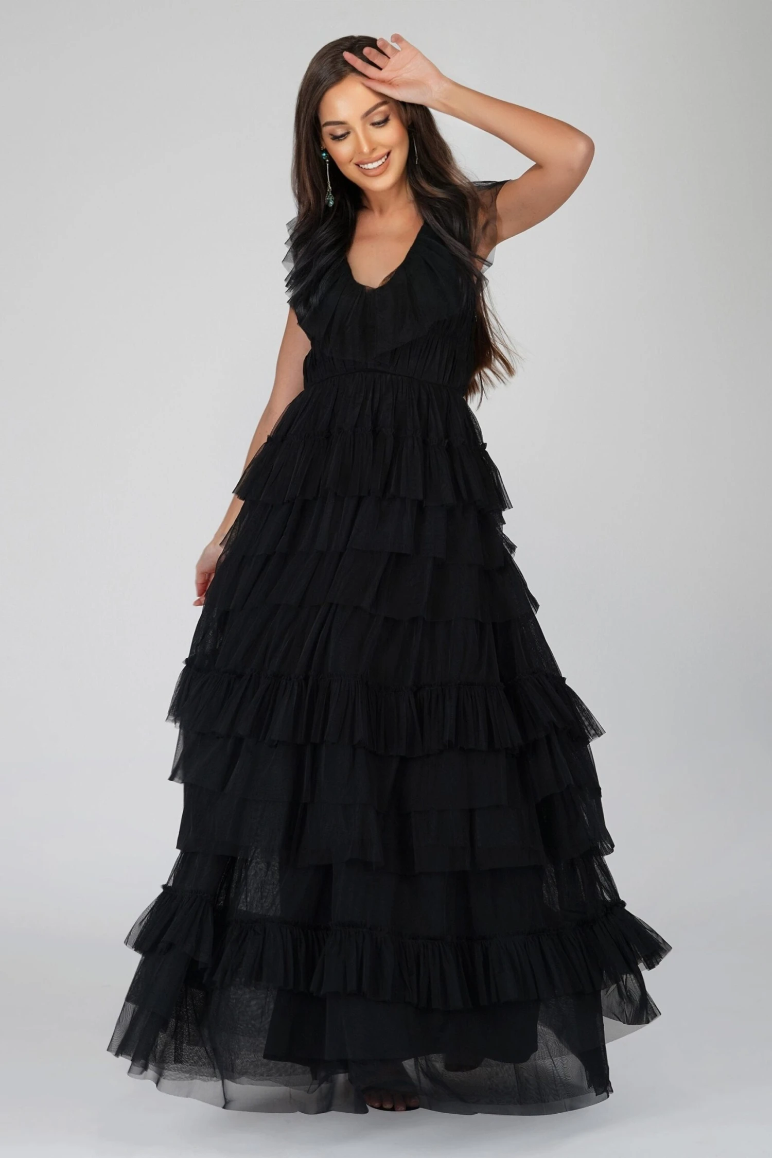 Alexandra Black Tulle Maxi Dress 2 Alexandra Black Tulle Maxi Dress - Image 2