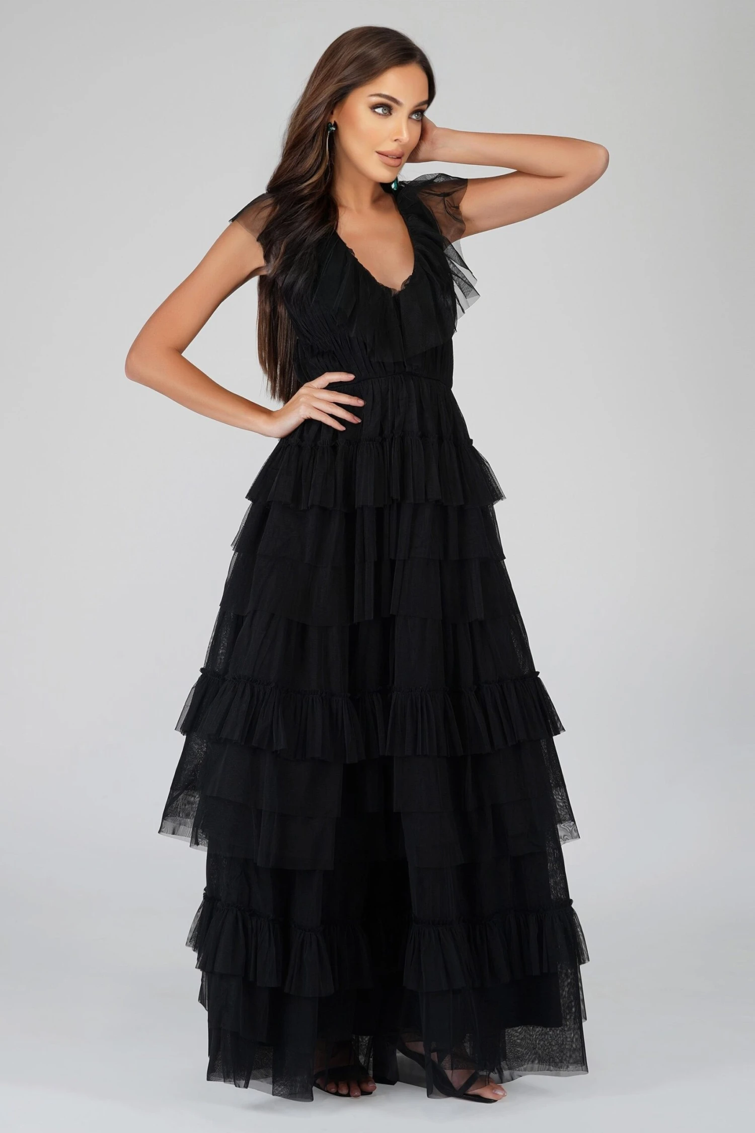Alexandra Black Tulle Maxi Dress 4 Alexandra Black Tulle Maxi Dress - Image 4